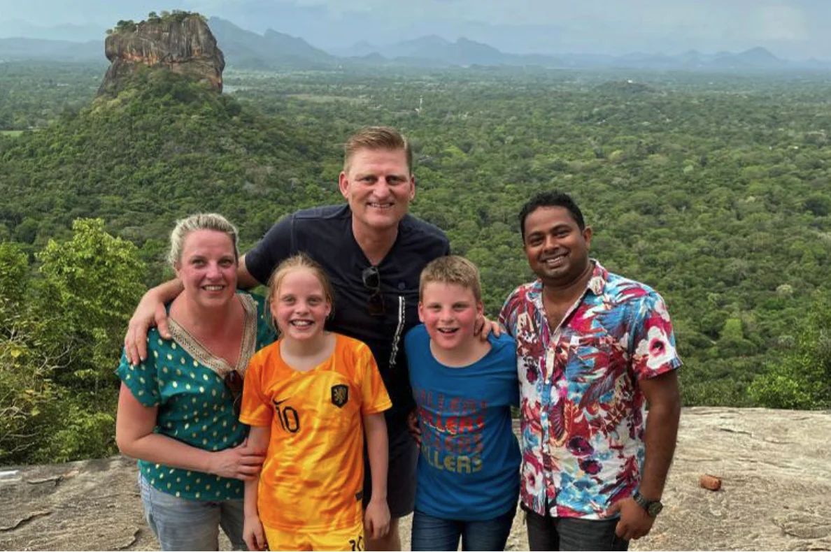 Family travelling with a Sri Lankan driver near Sigiriya