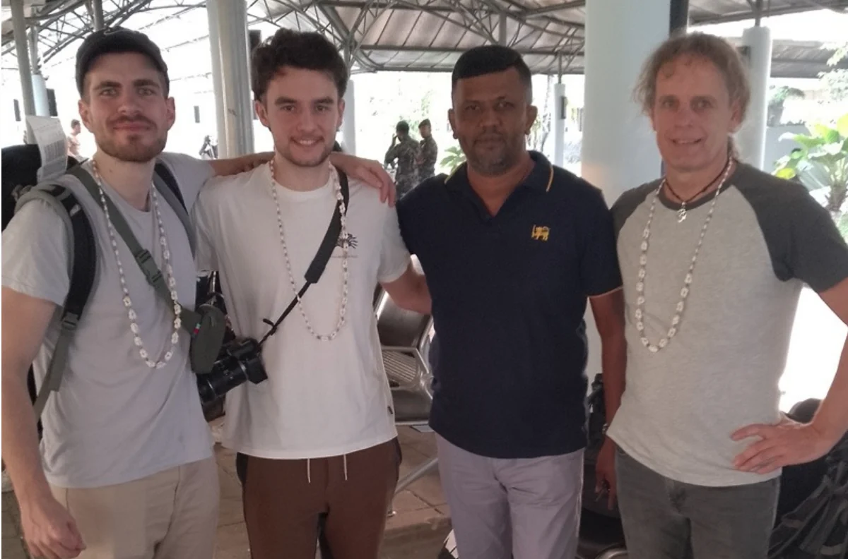 International travellers meeting their Sri Lankan driver at the airport